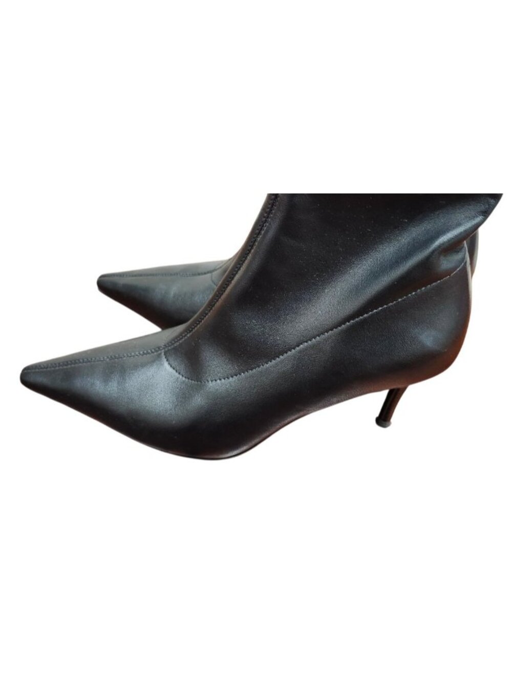 Rag & Bone Mercer Leather Knee High Boots Black Pointed Toe Kitten Heel EU 37 - Picture 8 of 16